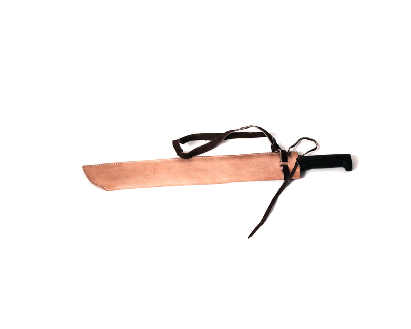 Load image into Gallery viewer, 20” long straight machete with cow leather sheath

