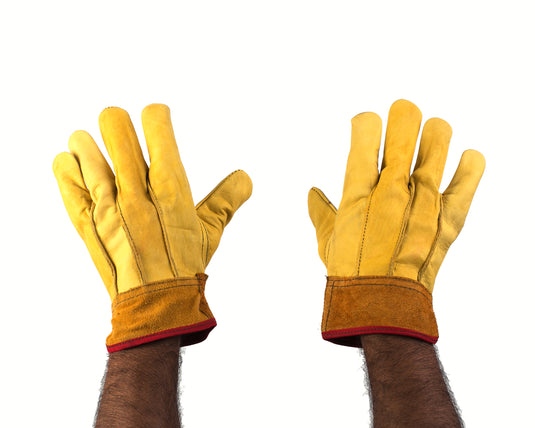 Pair of short leather gloves