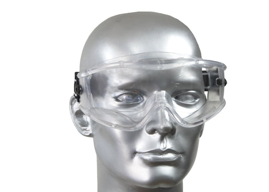 Transparent goggles with anti-scratch and anti-fog mica