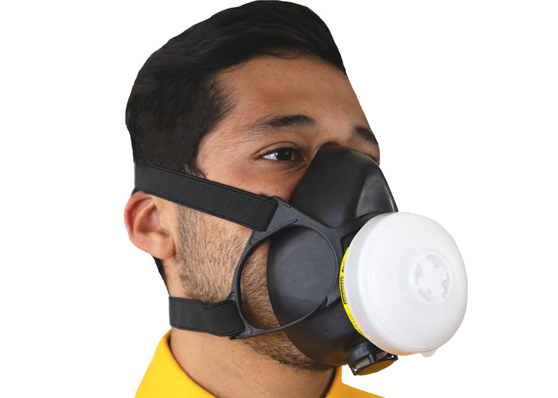 Load image into Gallery viewer, Half face mask with interchangeable cartridge against acid vapors and gases
